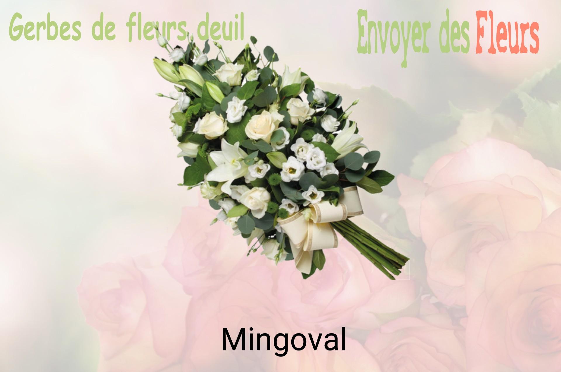 Gerbe de fleurs de deuil livrée à Mingoval